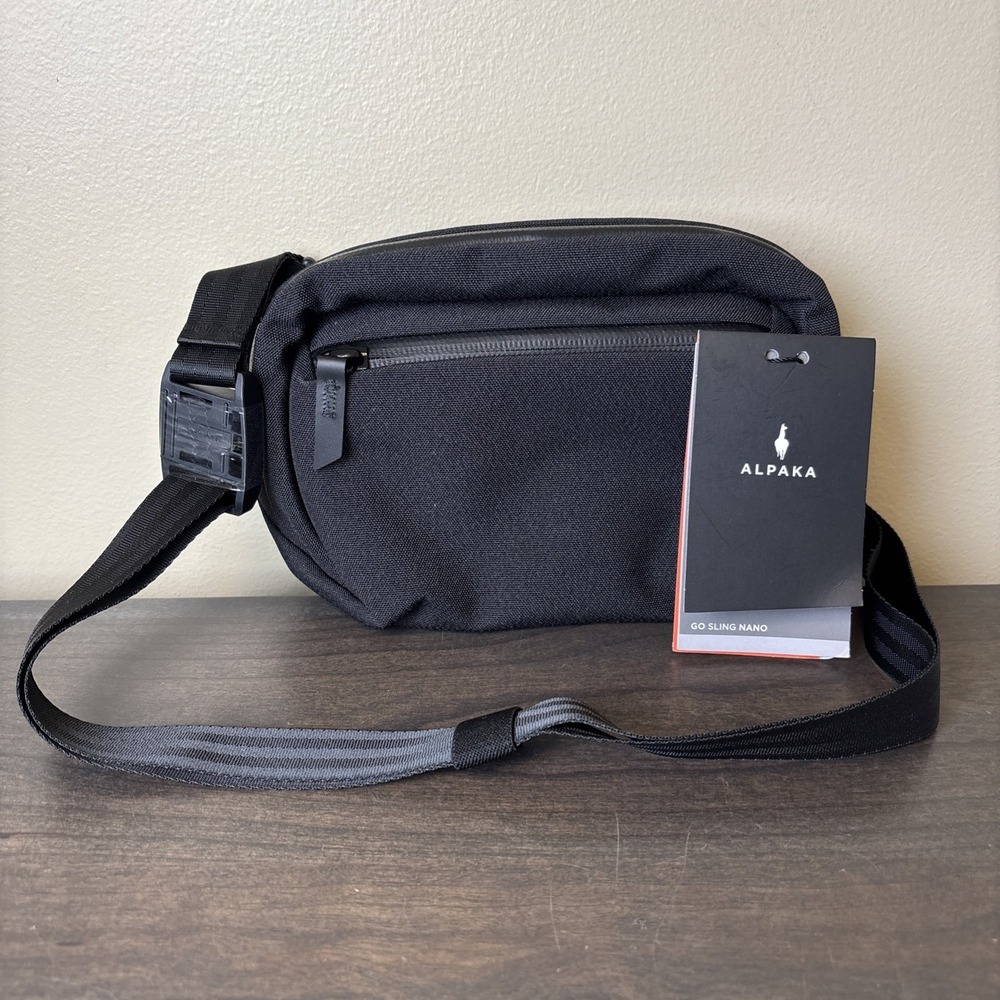 Alpaka Go Sling Nano Bag Crossbody Travel Axoflux Black 600D NWT NEW